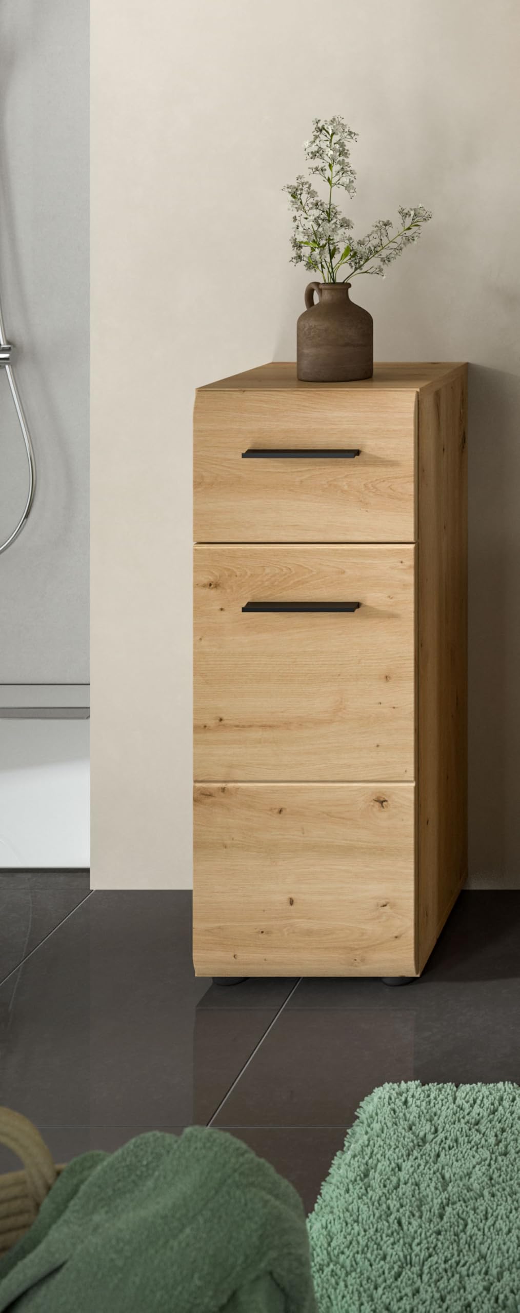 xonox.home – Standschrank Ice 30x80x30 cm in Korpus und Front Artisan Oak Nachbildung – Stand Badschrank Schrank in Holzoptik – modern & platzsparend – Bild 6