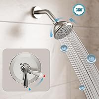 Vista 3 de Kit de molduras para bañera y ducha, juego de grifo de bañera y ducha con cabezal de ducha de un solo rociador y boquilla de bañera, kit de bañera