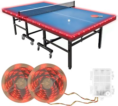 LED Ping Pong Table Light&Net Light, 14 Ft&13 Ft Light Net for Ping Pong Table&Net Table,16 Color Change, Durable & Waterproof & Easy to Install, Super Bright to Display at Night