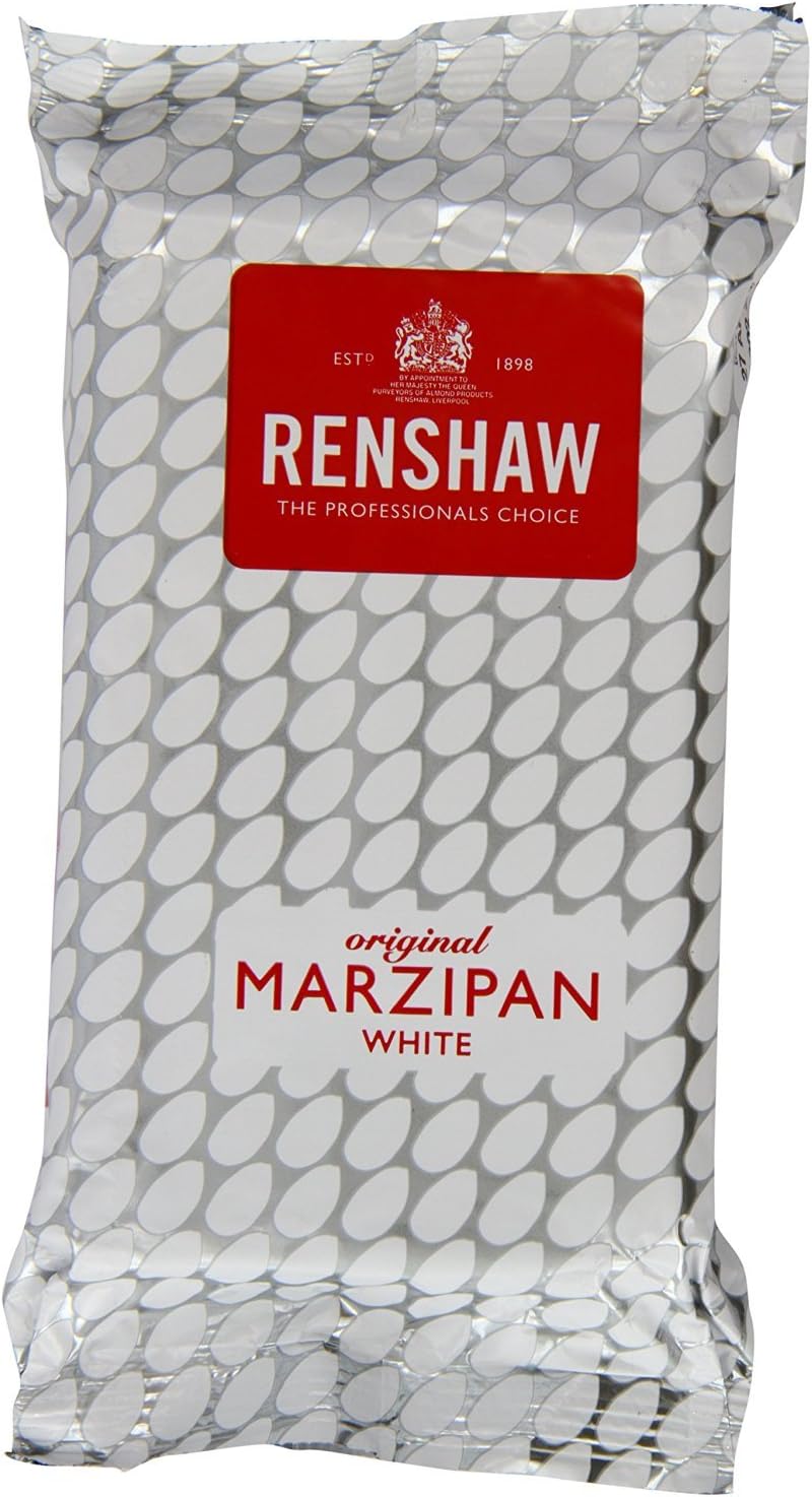 RENSHAW Ready Rolled White Marzipan Disc For 8” Cake, Marzipan for Cakes, Ready Rolled Marzipan ​- WHITE 500g