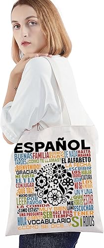 Miniatura 3 de Bolsa de lona en español Regalo para profesor de español, regalo en español, bolsa de hombro para mamá española