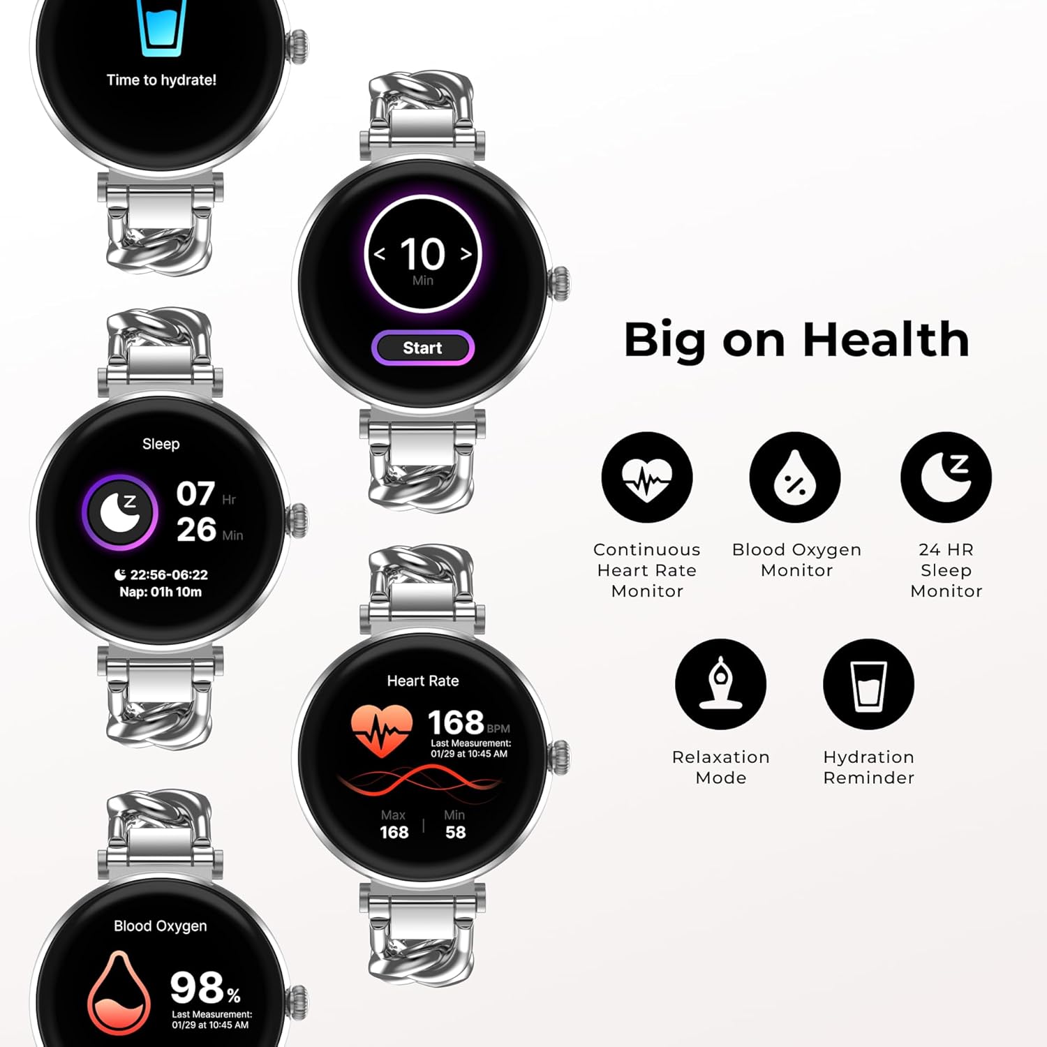 iTouch Bloom Smart Watch for Women, 1.32” AMOLED Display Fitness Tracker with Bluetooth Calling, Heart Rate & Sleep Tracking, 60+ Sports Modes, IP68 Waterproof Smartwatch for Android & iPhone
