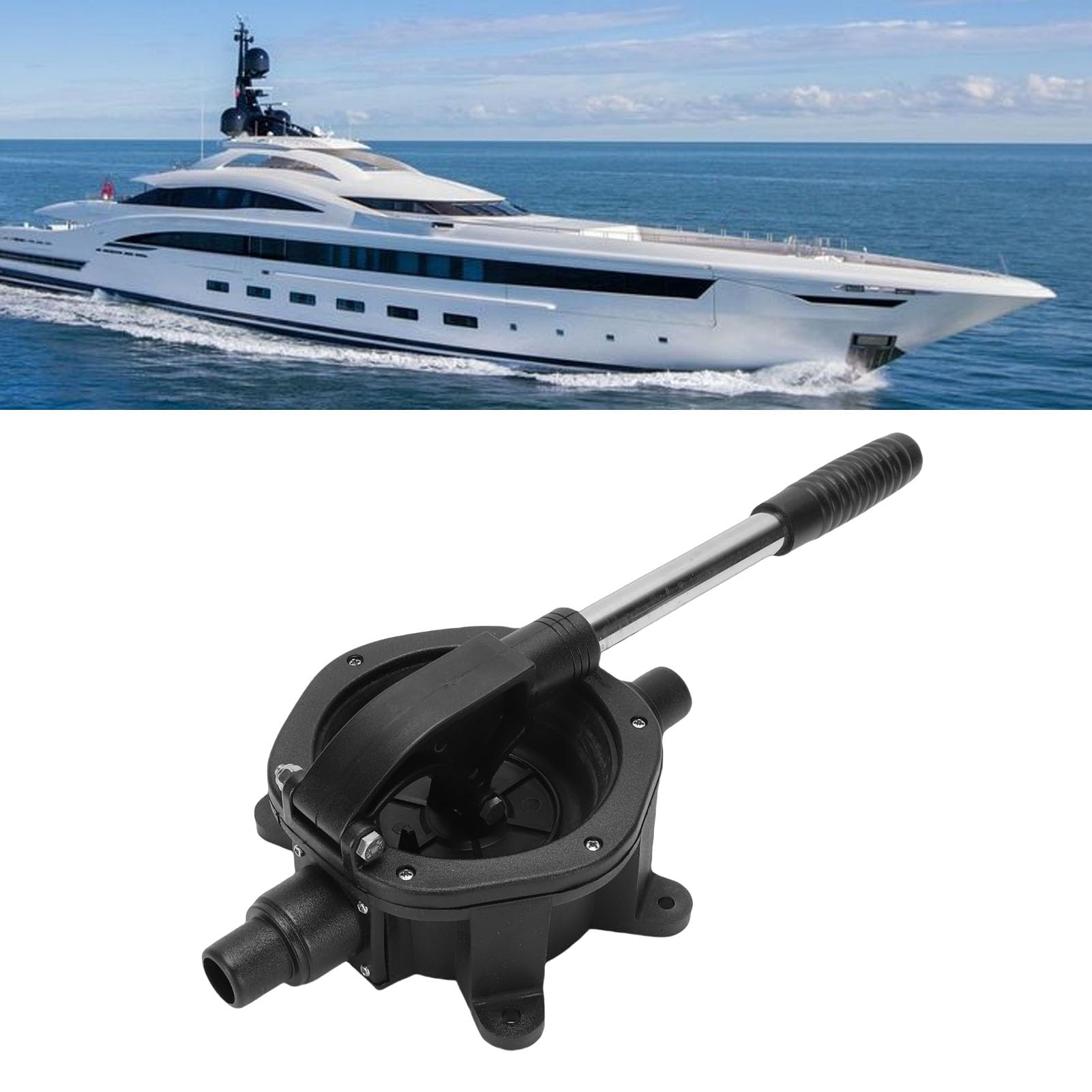 Fydun Manuelle Membran-Handbilgenpumpe für Boote, Selbstansaugende Abfallpumpe, Yacht, Wohnmobil