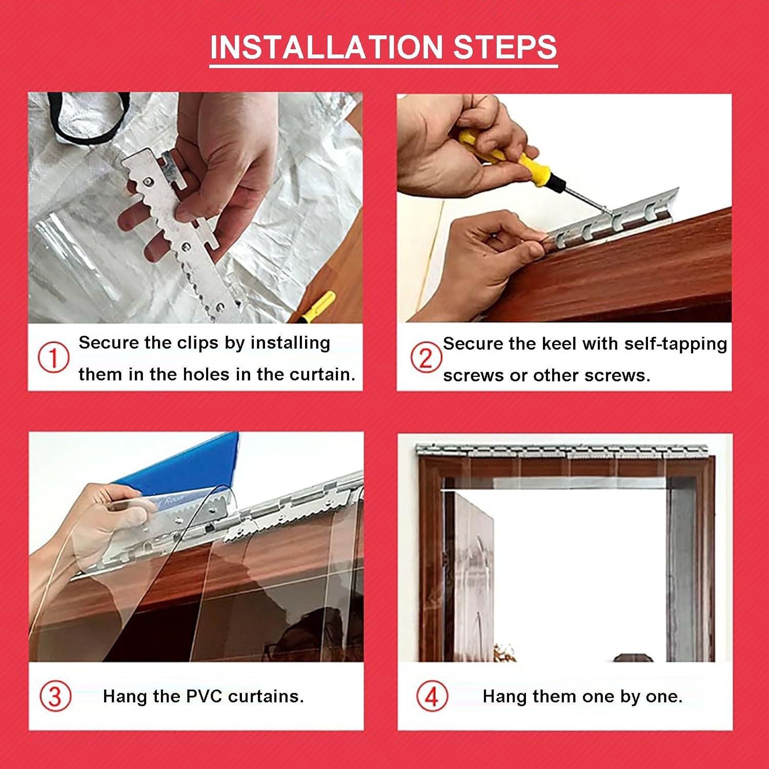 PVC Freezer Strip Curtain Door – Transparent Curtain for Doorways, Warehouses, Shops, Coolers & Patios (105x190cm / 41.34x74.8in) - Effective Insulation & Easy Installation