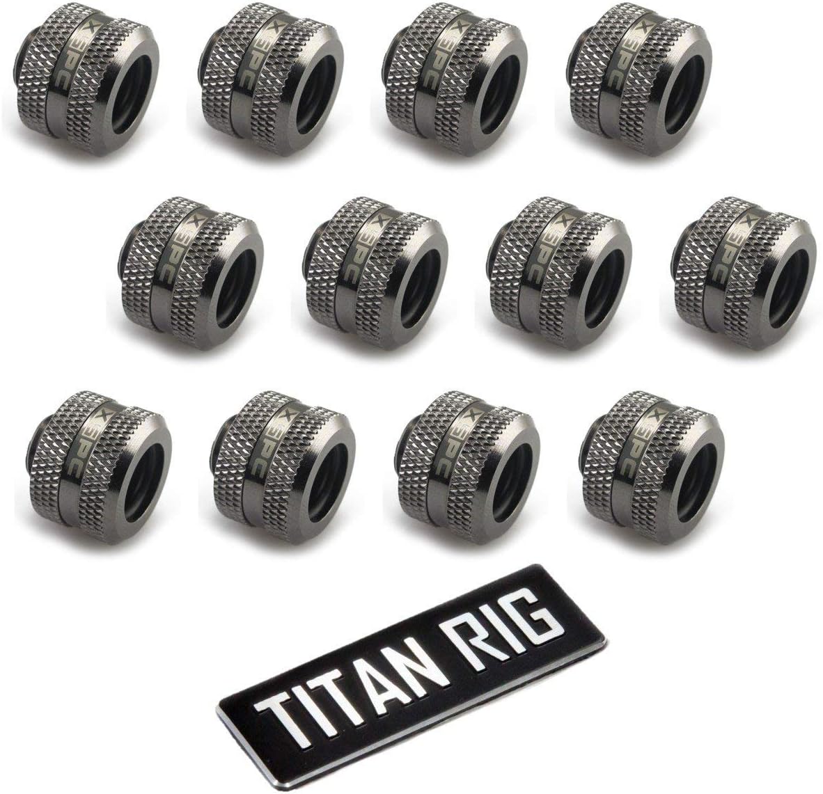 Nеw Prоduсt XSPC G1/4" to 10mm ID, 14mm OD Rigid Tubing Fitting (For use with XSPC Metal & PETG Tubing Only), Black Chrome, 12-pack