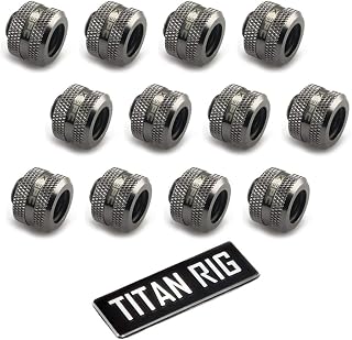 XSPC G1/4" to 10mm ID, 14mm OD Rigid Tubing Fitting (For use with XSPC Metal & PETG Tubing Only), Black Chrome, 12-pack