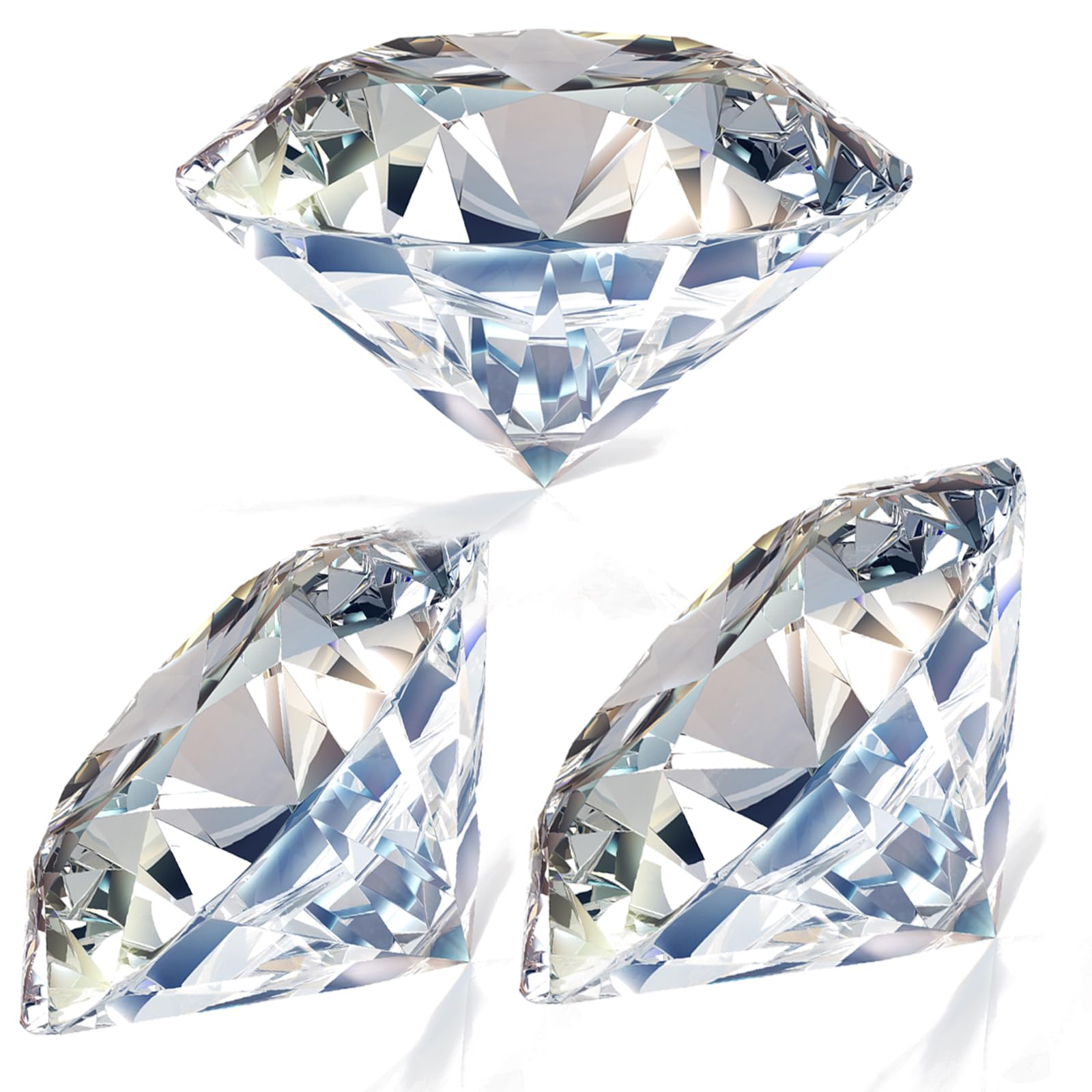 Jucoan 3 Pack 80 mm/3.15 Inch Crystal Diamond Paperweight, Clear K9 Sparking Glass Diamond Jewels Gem for Wedding, Bridal Shower, Baby Shower, Birthday Party Table Centerpieces Home Office Decor