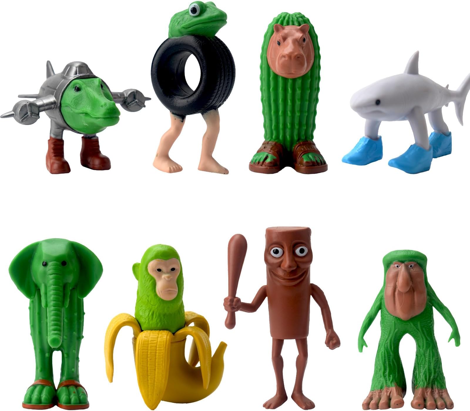 Italian Brainrot Action Figures Set,8 Pcs Tung Tung Tung Sahur Figures,Toy Desk Decor,Tung Tung Tung Sahur Action Figure,Creative Desk Decorations Gifts for Fans,Colleagues,Friends