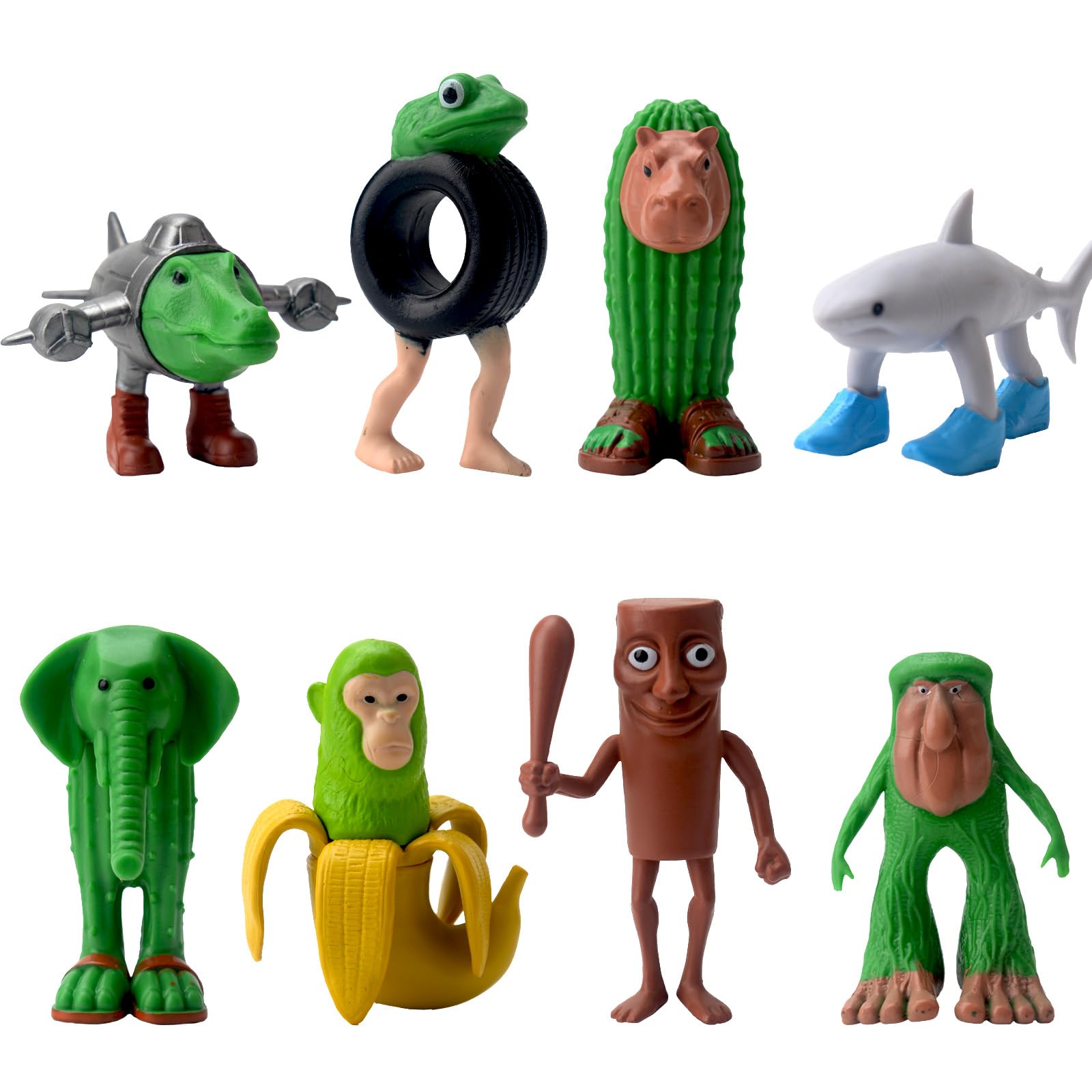 Italian Brainrot Action Figures Set,8 Pcs Tung Tung Tung Sahur Figures,Tralalero Tralala Toy Desk Decor,Tung Tung Tung Sahur Action Figure,Creative Desk Decorations Gifts for Fans,Colleagues,Friends