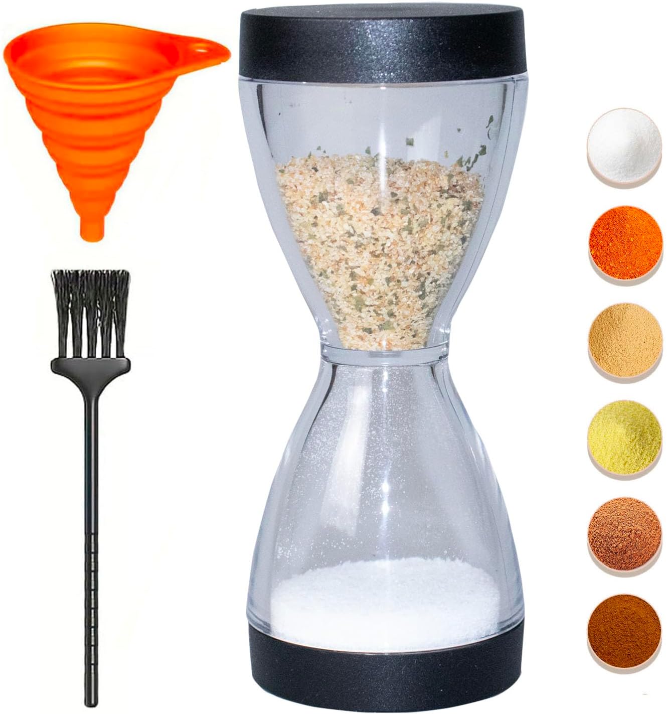2 in 1 Salt and Pepper Shakers, Travel Salt Shaker for Salt and Pepper with Airtight Lid, Mini Salt Dispenser for Camping Kitchen, Car Camping, Outdoors, Backpack, BBQ Picnic, Lunch Boxes