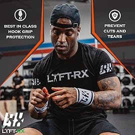 LYFT-RX Weightlifting Hook Grip Tape w/Premium Adhesive for Olympic Weight Lift, Cross Fitness, Lifting, Stretch Fit Athletic Finger Wrap, Protects Thumb Fingers, Size1.5in Orange 3-Rolls