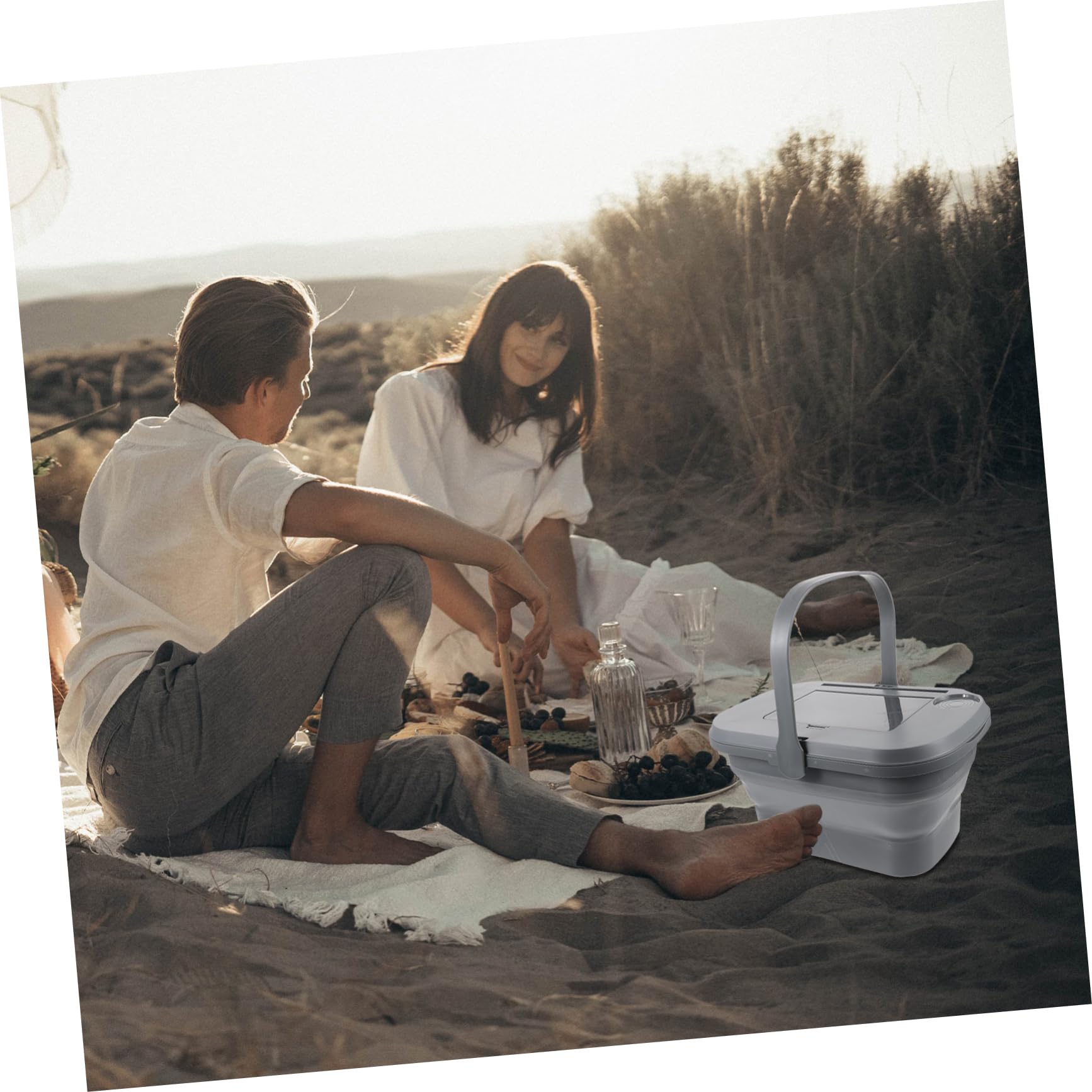 Levemolo Car Washing Camping Water Bucket Collapsible Picnic Basket for Outdoor Storage