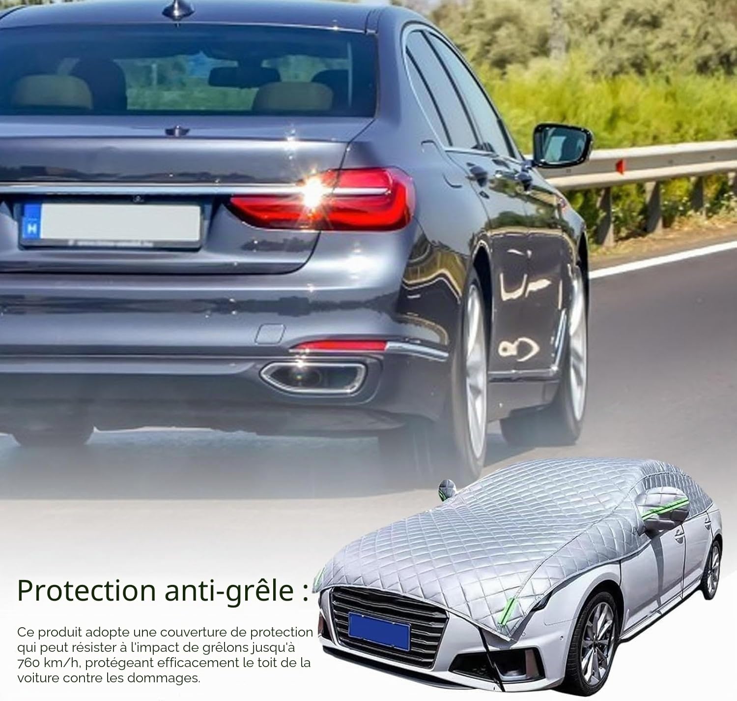 Bâche Voiture Exterieur Anti-grêle pour Toyota RAV4, Housse Anti Grele Voiture, Couverture De Voiture Épaissie, Demi-Housse De Voiture Imperméable cbse