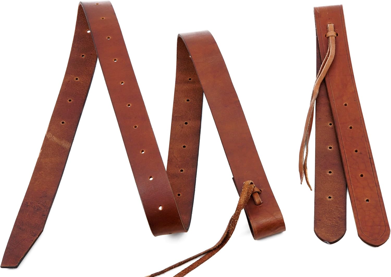 Jeereal Heavy Oil Harness Leather Latigo(1.75" x 68.5"),Off Billet Cinch Straps Set for Western Horse Saddle