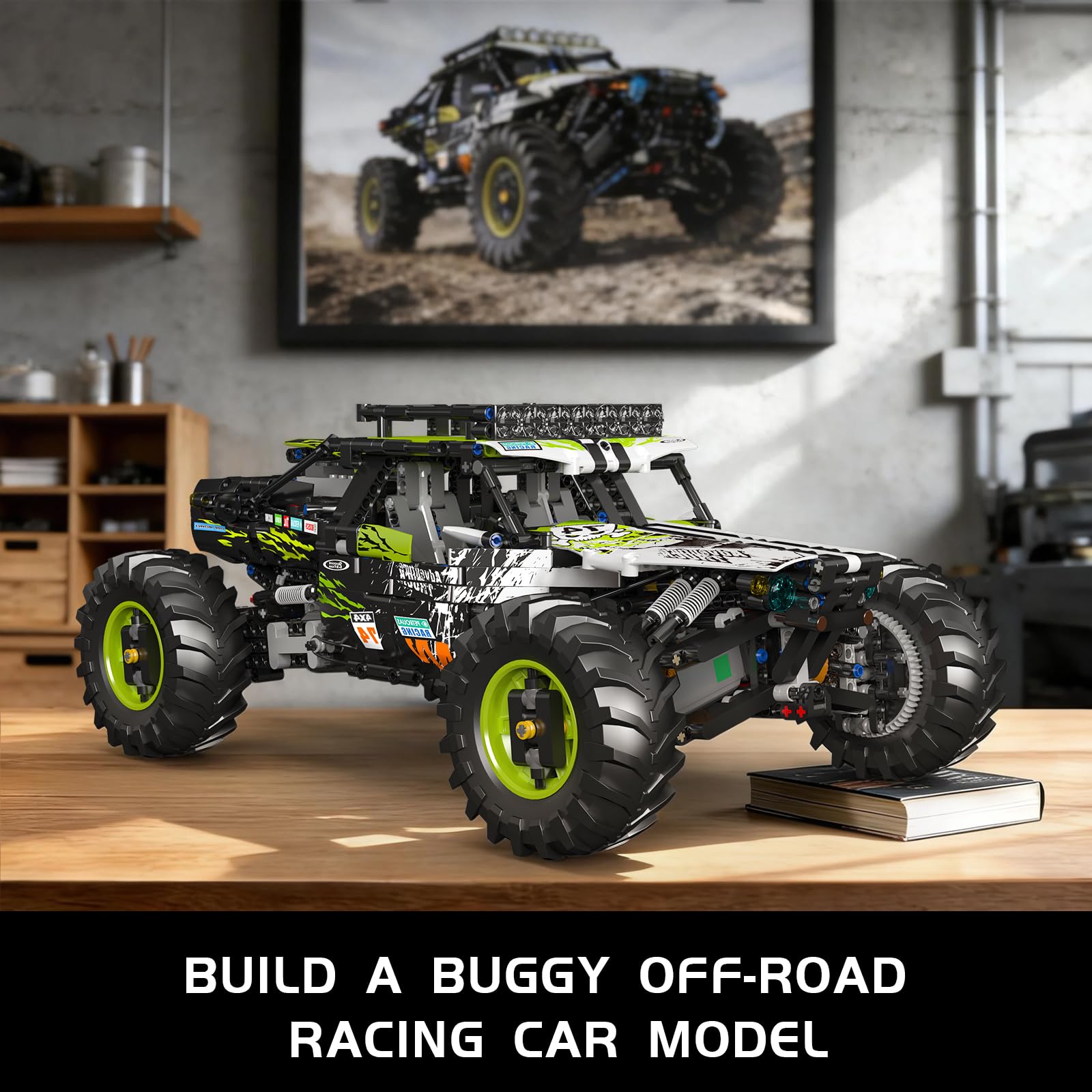 Mould King 18002 Technik Geländewagen Offroad-Buggy, RC Klemmbaustein-Modellbausatz mit Motoren, Geschenk für Erwachsene (1890 Teile)