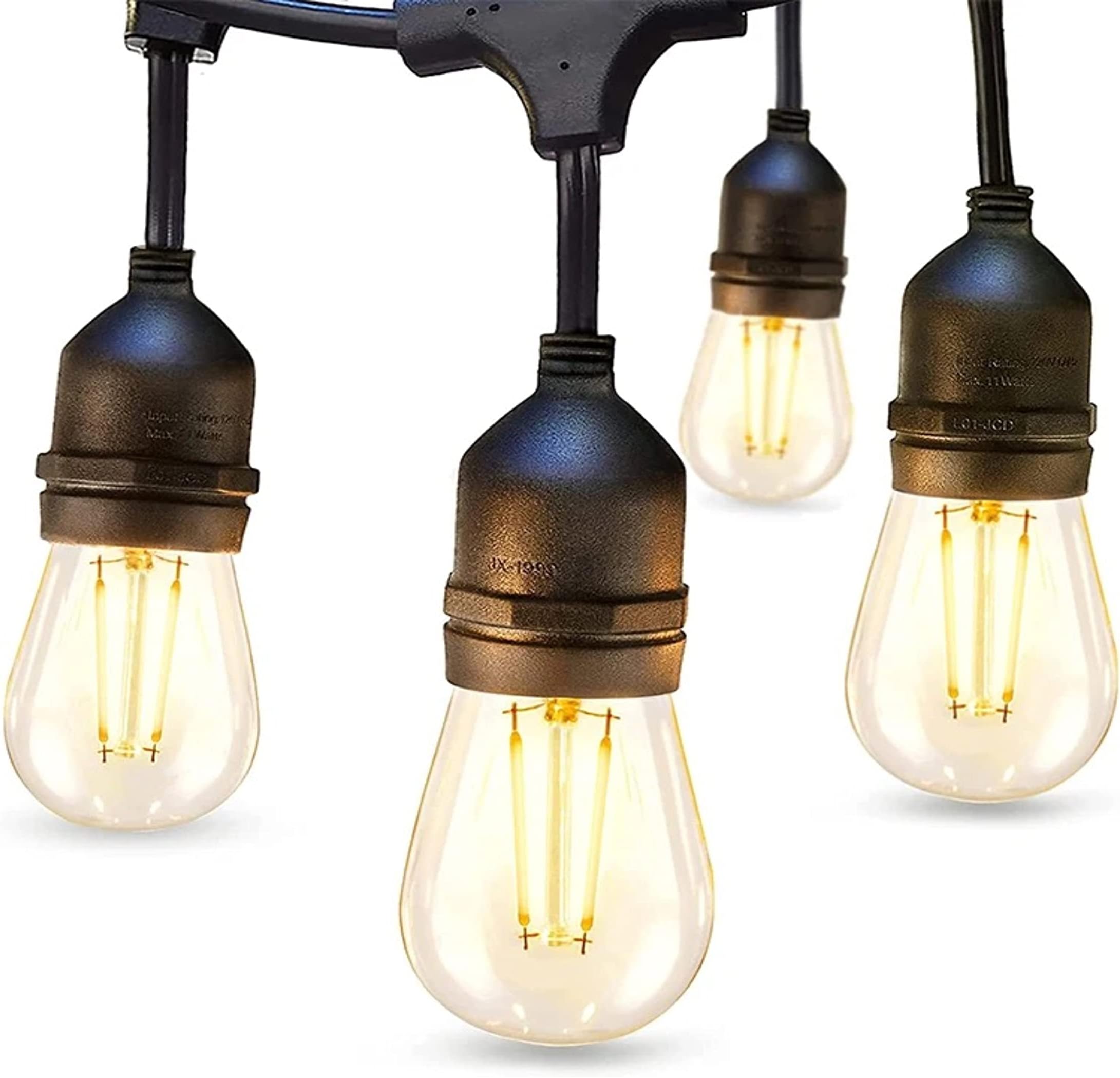 NEXT LIFE 33 FT Outdoor String Lights Commercial Great Weatherproof Strand Edison Vintage Bulbs With 20 Hanging Sockets, Heavy Duty Decorative Cafe Patio Lights for Garden (G45 Clear Glass)