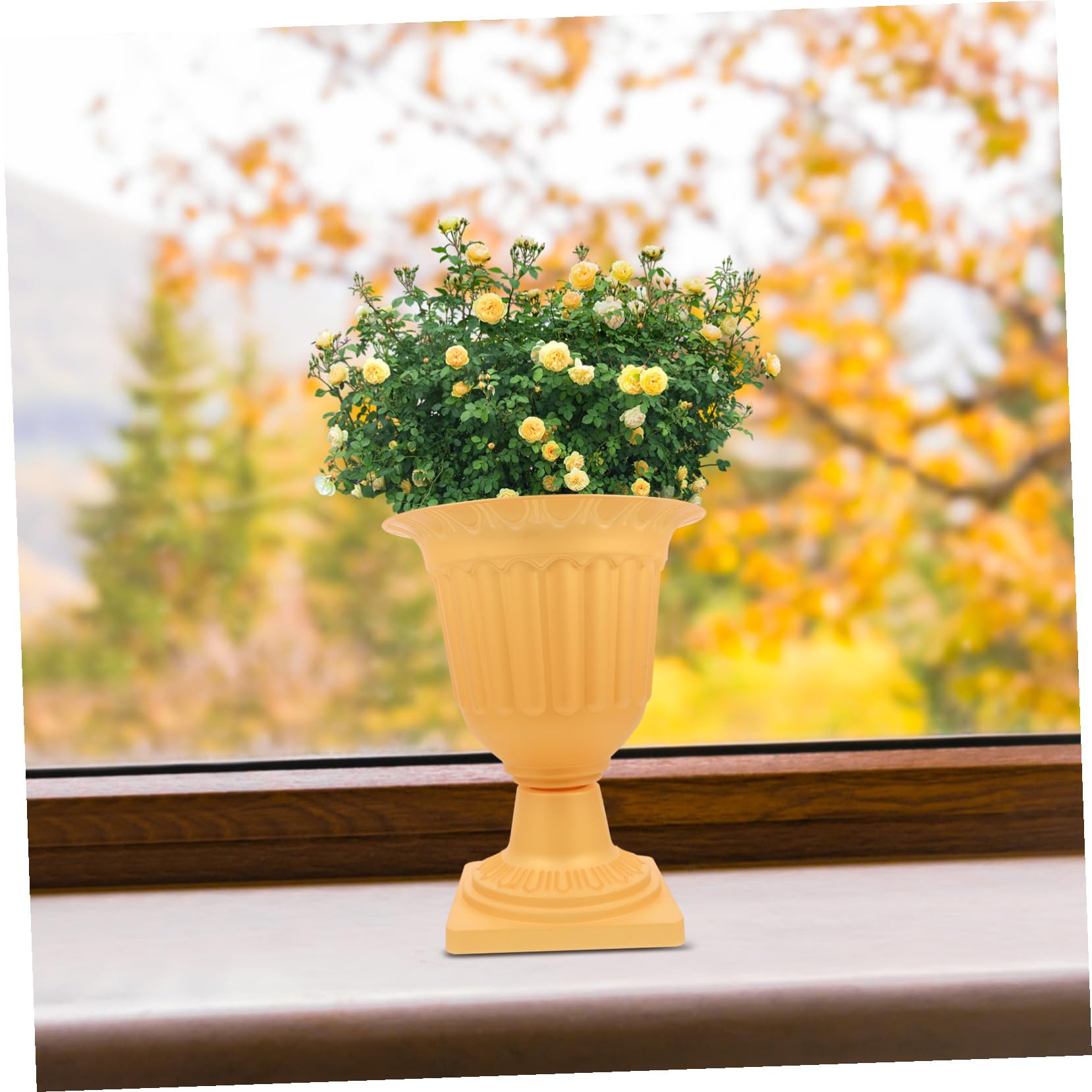 2 Szt. Roman Flowerpot European Style Planter for Wedding Party And Outdoor Garden Decoration Plastic Grecian Flower Pot for Balcony Porch Courtyard And Road Guiding