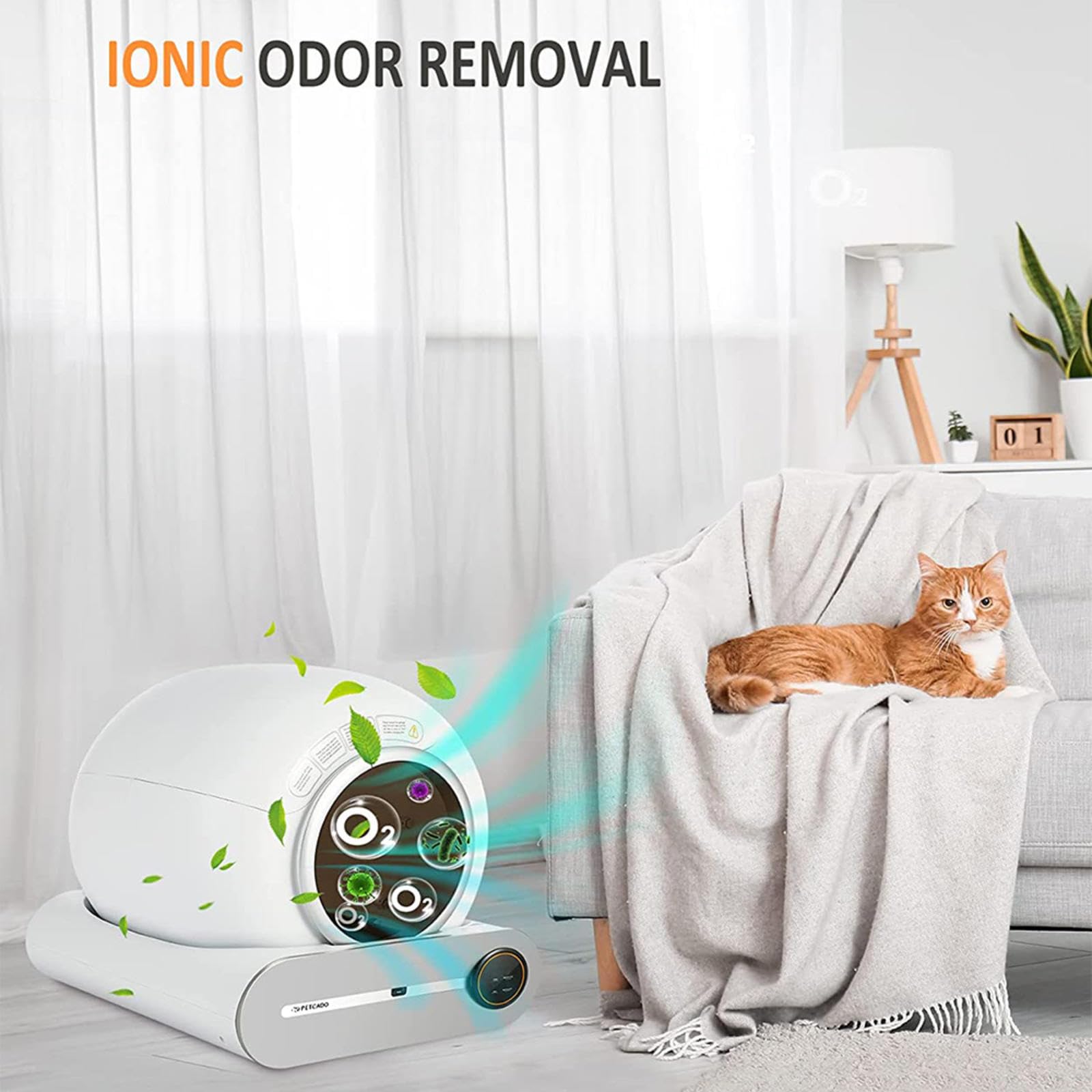 Amazon | スマート猫 トイレ, 65L超大内部空間 大容量ゴミコンテナ