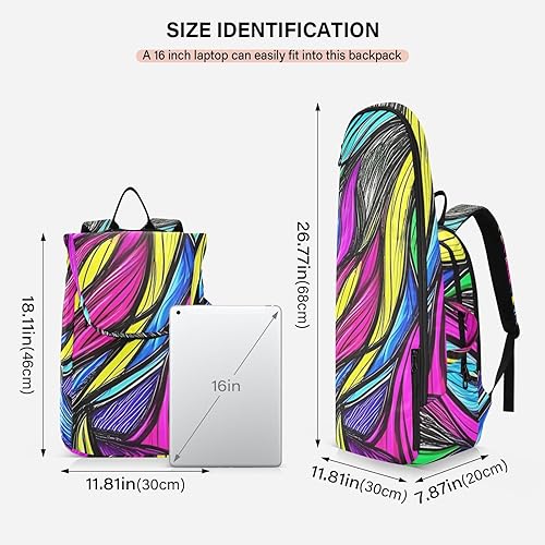 Miniatura 3 de Bolsas de raqueta de bádminton de tenis, transpirable, colorido, neón, irregular, textura abstracta, 3 raquetas, cubierta de raqueta de bádminton