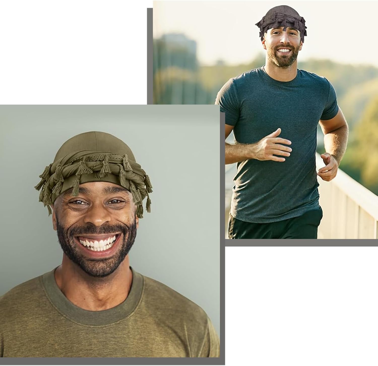 4 Pieces Satin Lined Turban Silky Head Wraps for Men, Halo Turban Mens Turban Head Scarf for Hair - Image 7