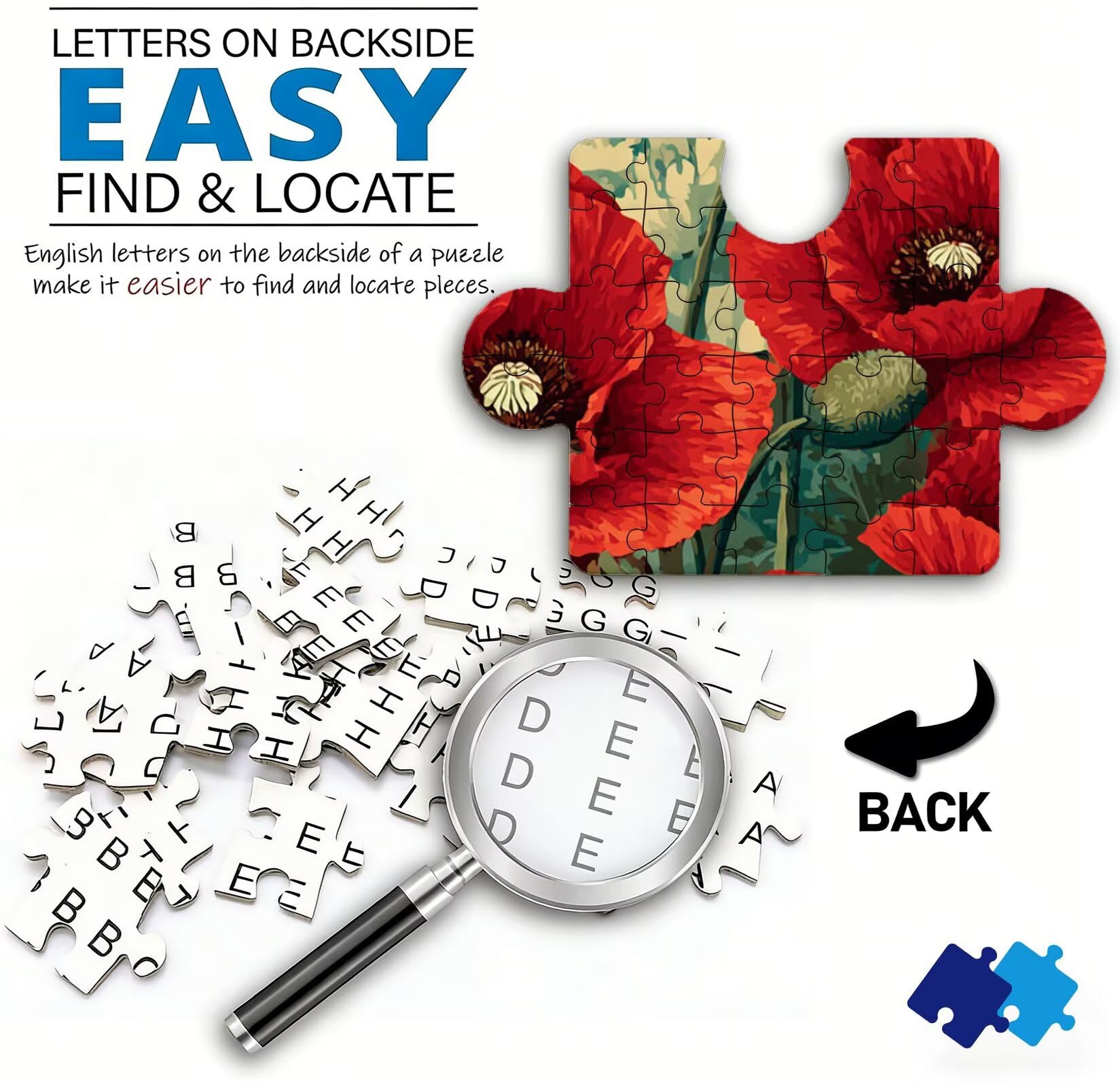 puzzle, puzzle 3000 pezzi per Adulti con Poster Incluso, Puzzles Legno per Gioco Familiare, Gioco Educativo e Antistress, Decorazione Parete Casa, Regalo Compleanno, 122 x 81 cm rosso fiore-2 w0-262