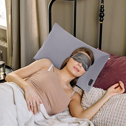 Miniatura 5 de 2 fundas de almohada de 20 x 30 pulgadas con cable de conexión a tierra, funda de almohada de algodón suave y cómoda, reduce la inflamación, fundas
