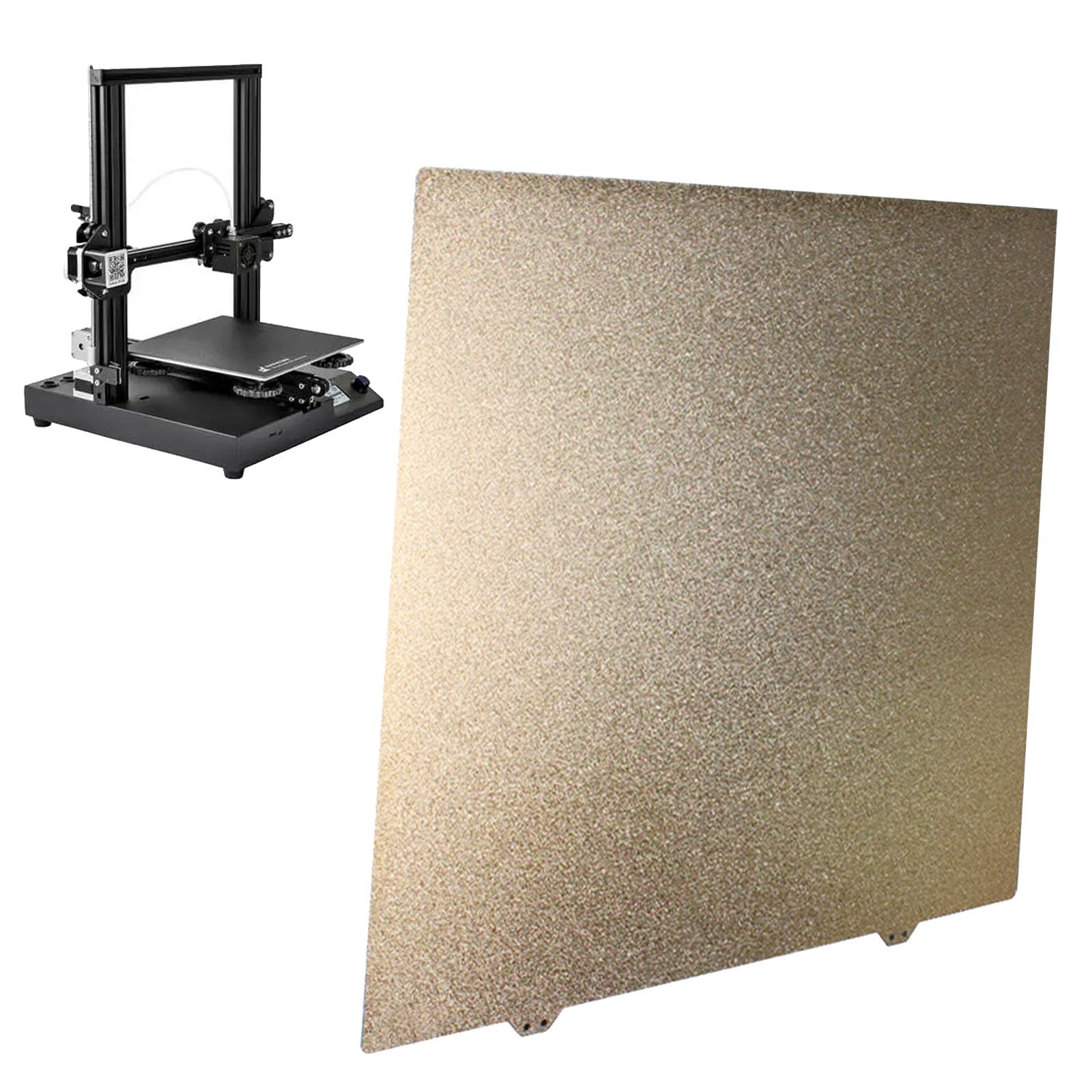 3D Drucker Heizbett Bauplatte 430 x 430 mm, kratzfestes, Flexibles Federstahlblech zum einfachen Entfernen des Modells, doppelseitiges Druckbett