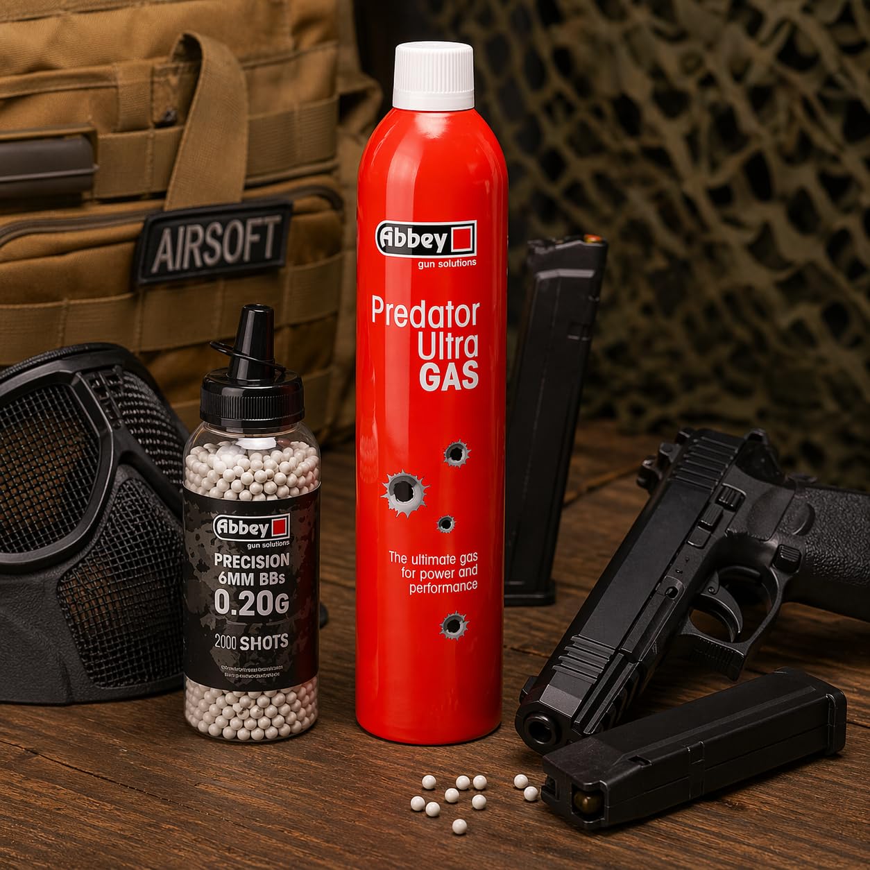 Abbey Predator Ultra Green Gas 700ml Recarga GBB Pistola Lubricante Silicona Mantenimiento Réplica