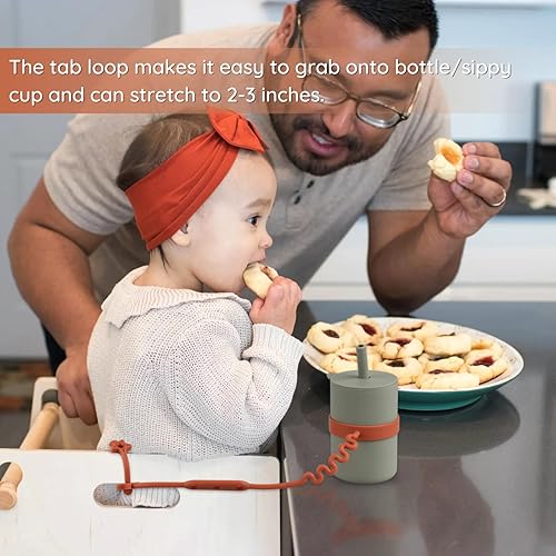 Miniatura 4 de Correas de seguridad de juguete, paquete de 3 correas de silicona para tazas, correa de taza para beber para bebé, mantiene los biberones y vasos