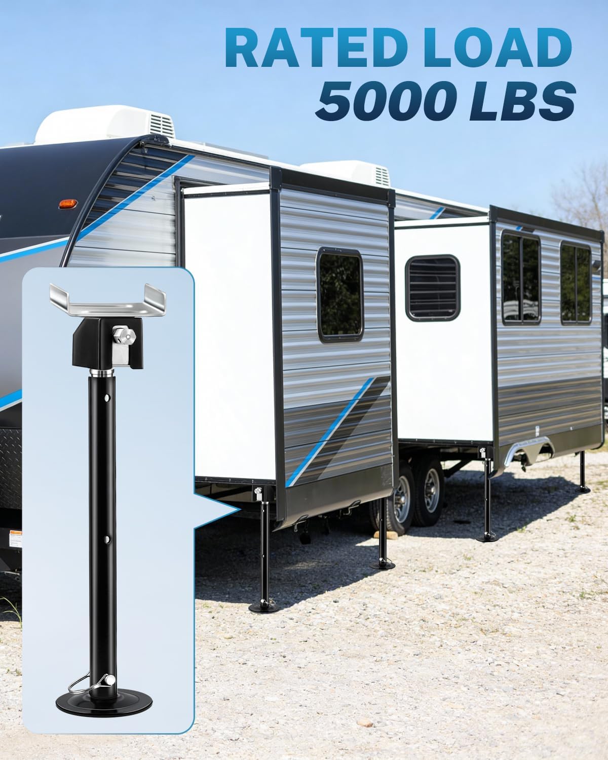 Kohree RV Slide Out Support Jacks (4PCS), Up to 20,000lb Heavy Duty Camper Support Jacks, Adjust from 20"-49" by Power Drill or Hand Crank Handle for Camper Trailer 5th wheel and Class A RV Slide Outs