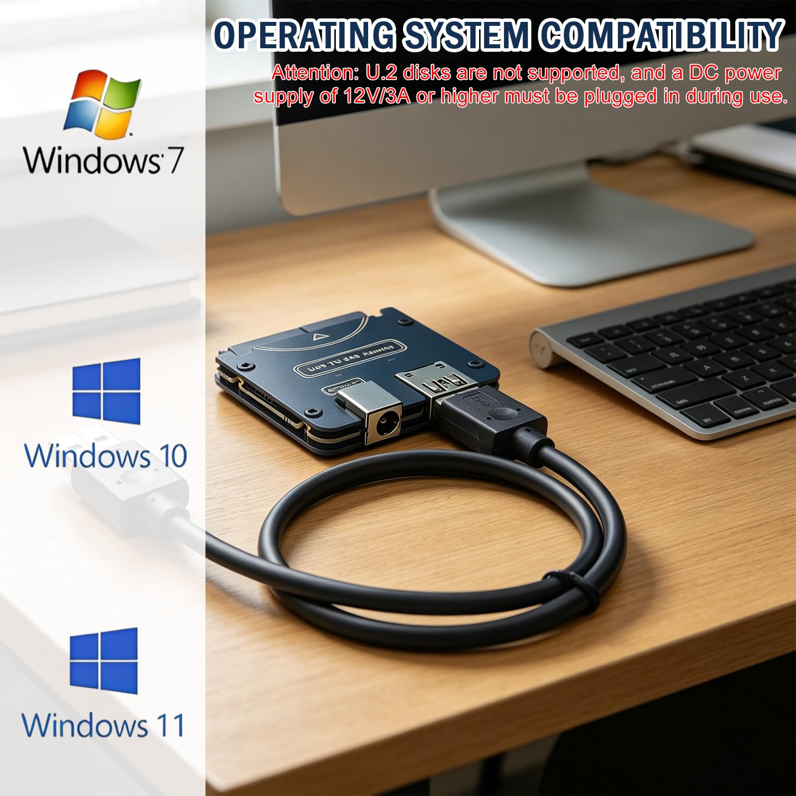 SFF-8482 Adattatore RAID per dischi rigidi SAS da 29 pin a USB3.0 5 Gbit/s, adattatore di conversione da USB 3.0 a SAS per dischi rigidi da 2,5/3,5 pollici, scheda adattatore SSD con chipset e