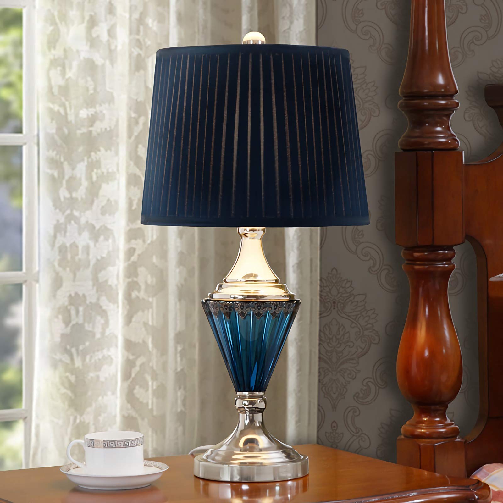 Lampe De Table LED Bleue Design Moderne - 50 Cm De Haut - Décoration Salon, Chambre, Bureau