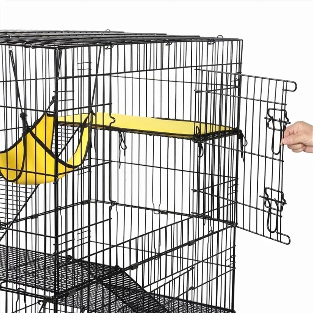 4-Story Small Cat Cage Animal Cabin Black Pet Supplies Rack image 5