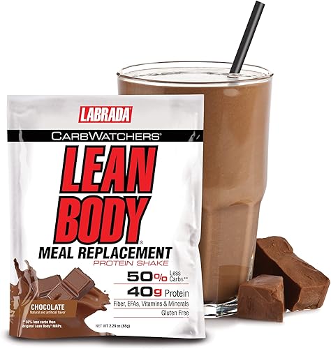 Miniatura 2 de Labrada Carb Watchers Lean Body Hi-Protein - Batido de reemplazo de comidas, helado de chocolate, 2.29 onzas (paquete de 42)
