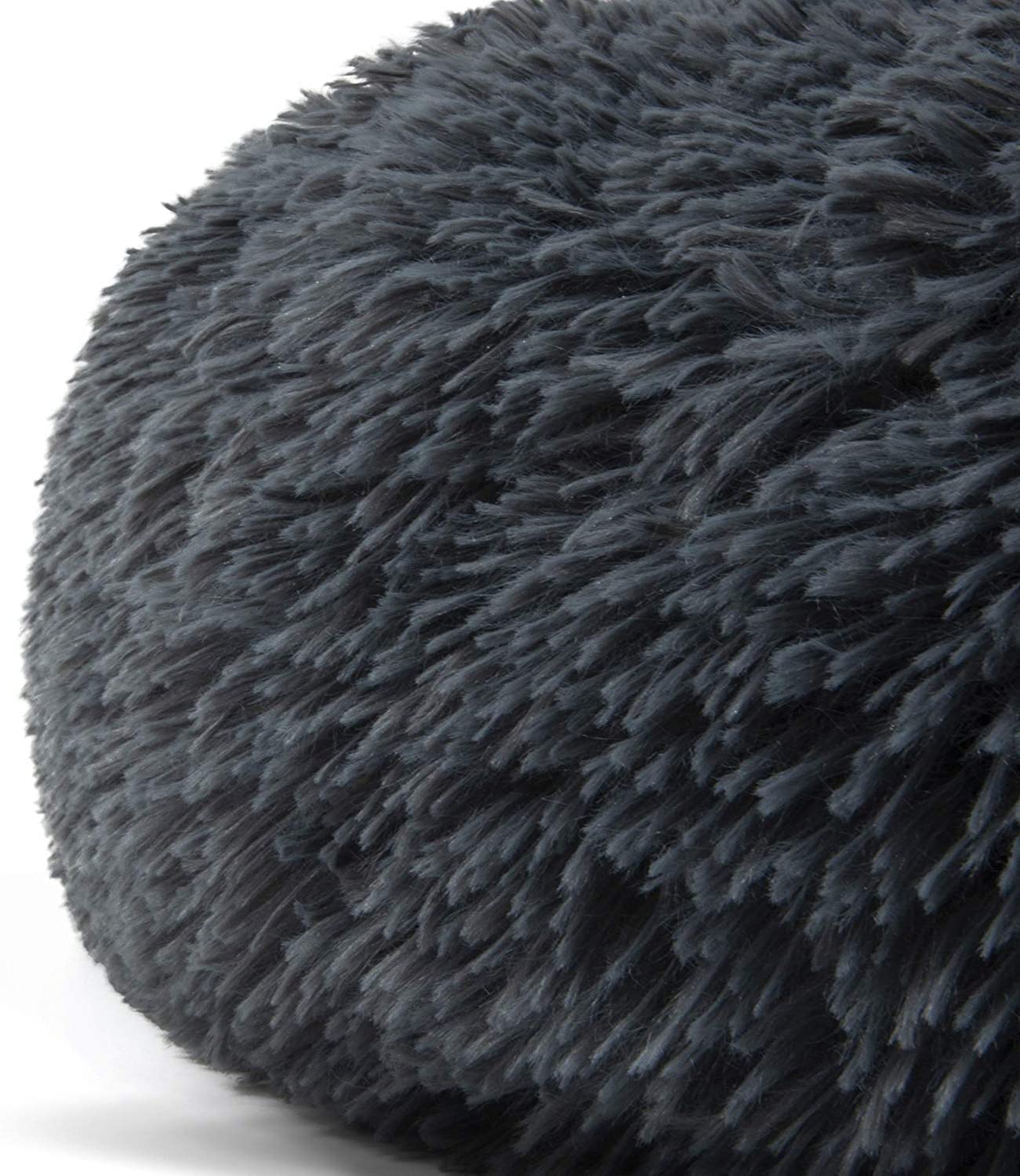 Cesta para perros esponjosa antiestrés, lavable y extraíble, suave y redonda, cestas y muebles cómodos para perros y gatos (L-80 cm), color gris oscuro
