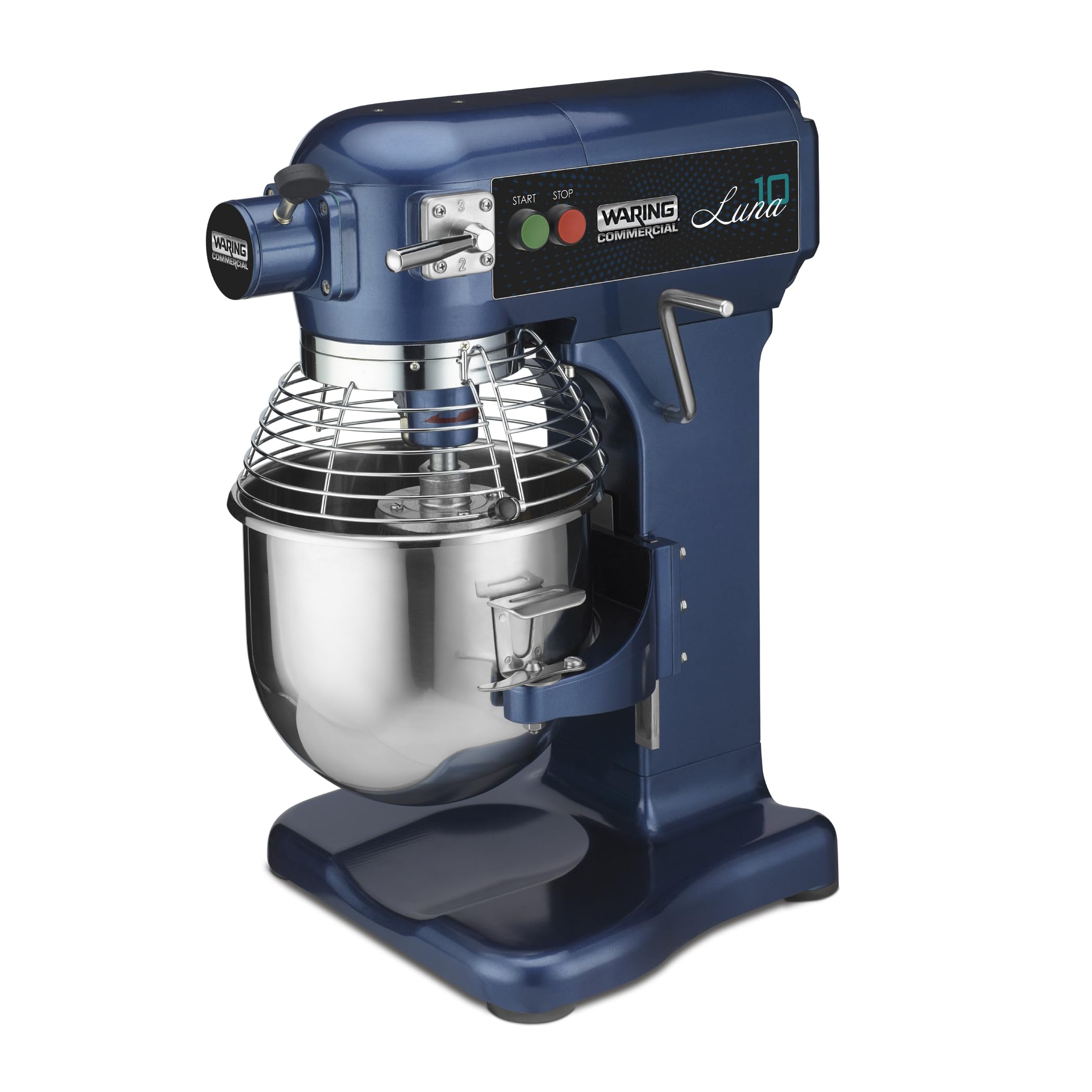 Commercial Luna 10 - 10- Quart Planetary Mixer by Waring – 10 Quart - 3/4 Horsepower, 10.0 quarts, Stainless Steel, Blue, Model WSM10L