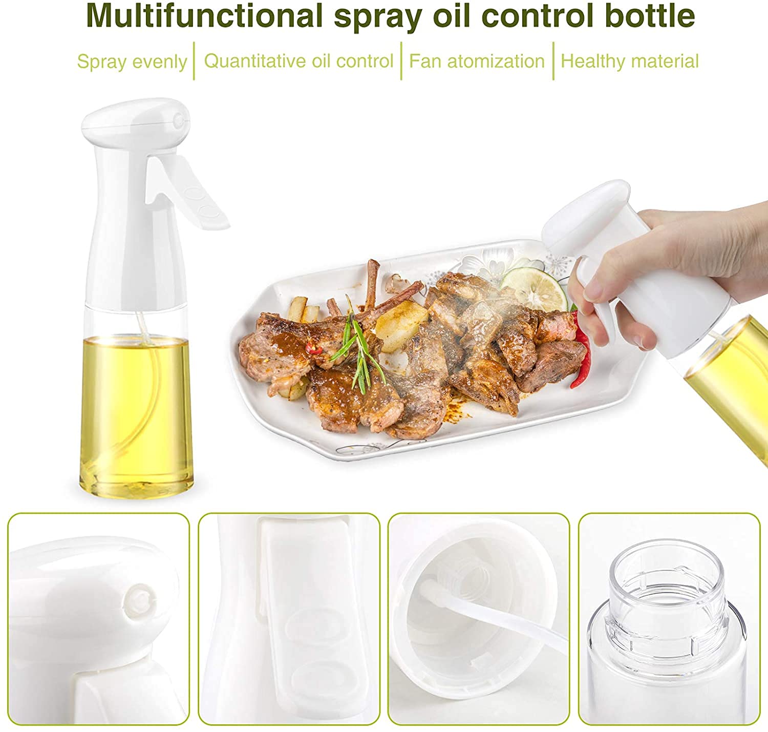 Pulvérisateur d'huile de cuisson en verre transparent de 100 ml avec Pulvérisateur d'huile de cuisson en verre transparent de 100 ml avec