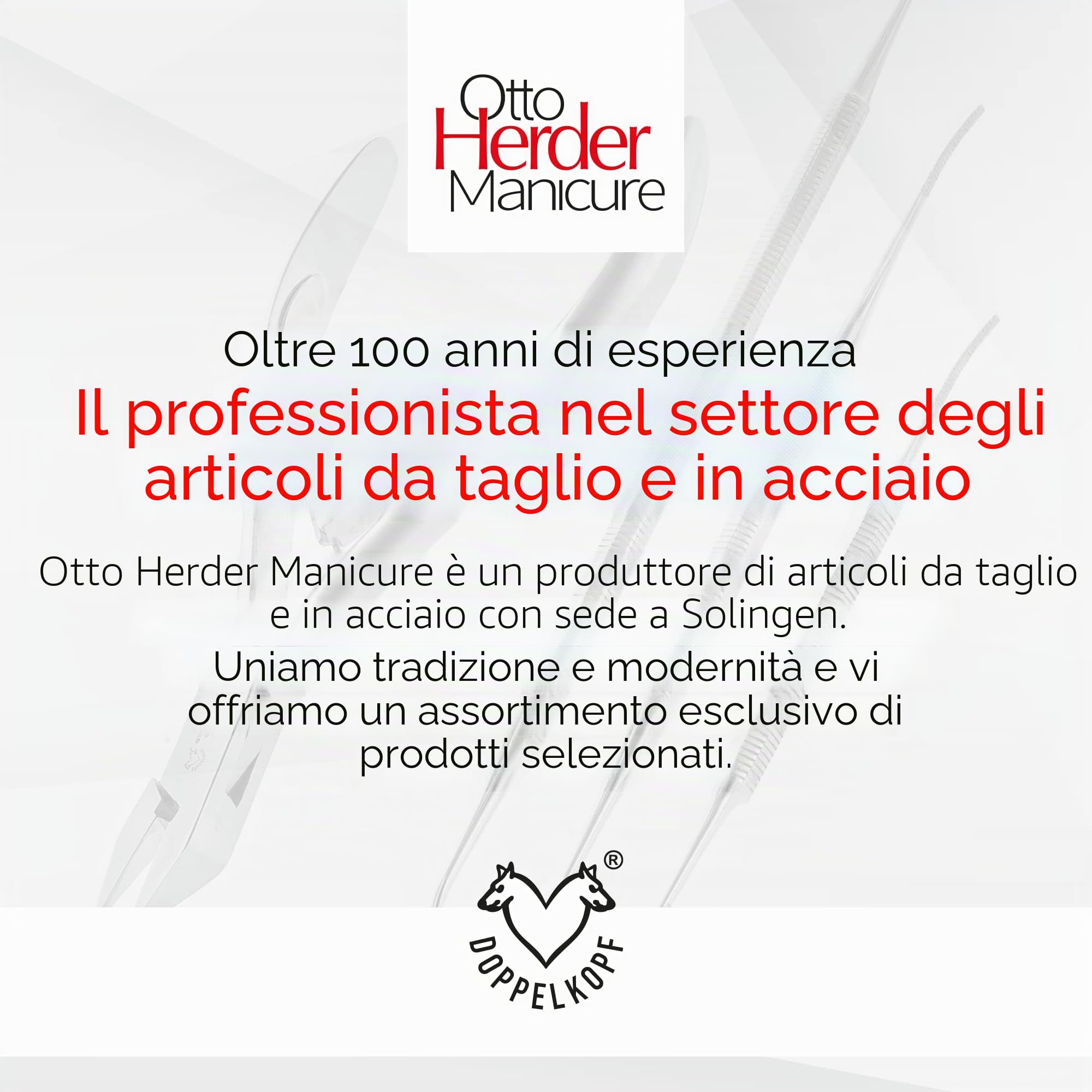 Otto Herder Manicure Set di pinze per unghie per pedicure, lime per angoli e levetta angolare, contro unghie incarnite, kit professionale per la cura delle unghie in acciaio inox