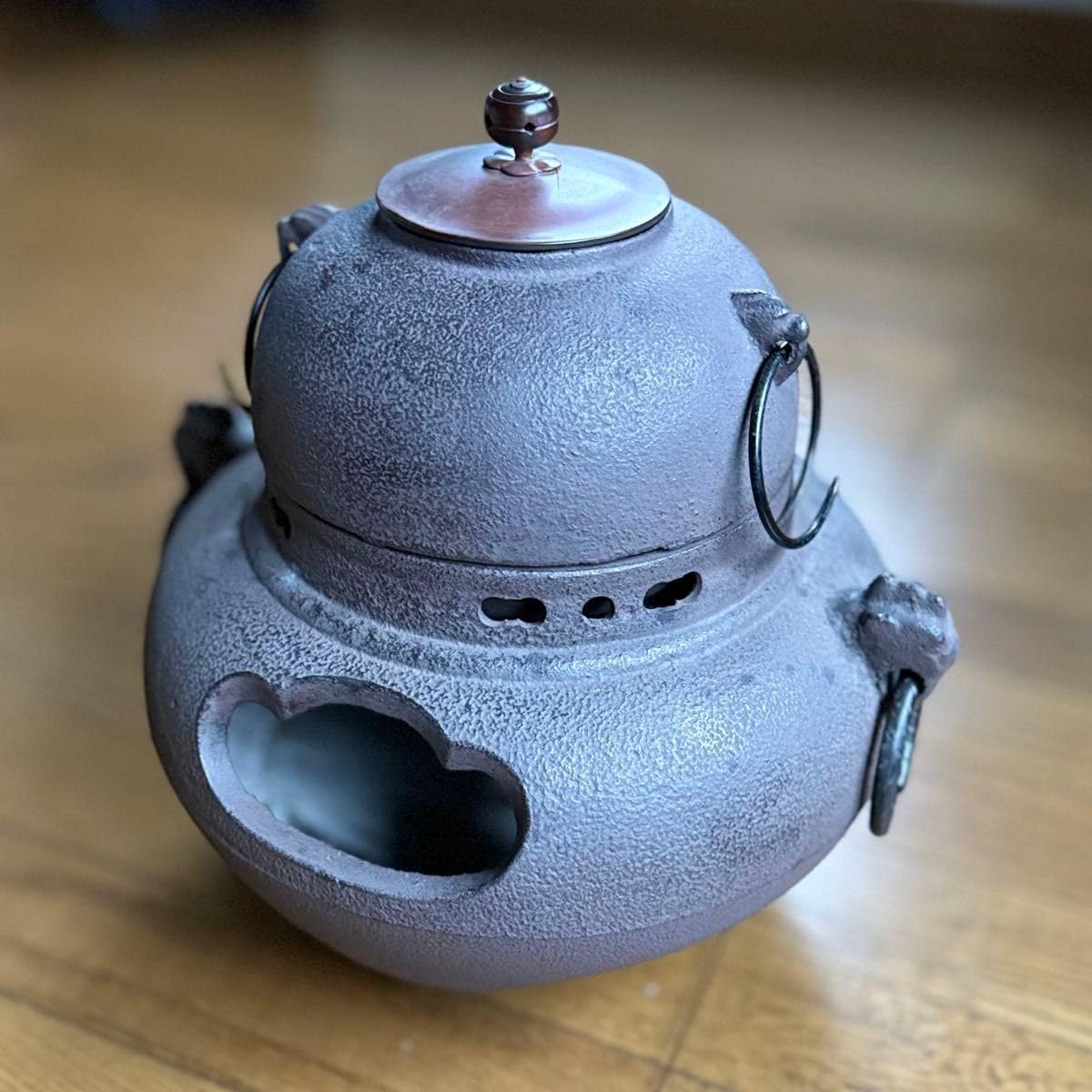 茶道具 鉄製風炉釜 鬼面風炉30㎝ ぶんぶく茶釜 鉄瓶・茶釜 風炉釜