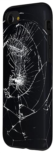 Vista 47 de iPhone 12/12 Pro - Funda negra con diseño roto falso, disuasorio de robo