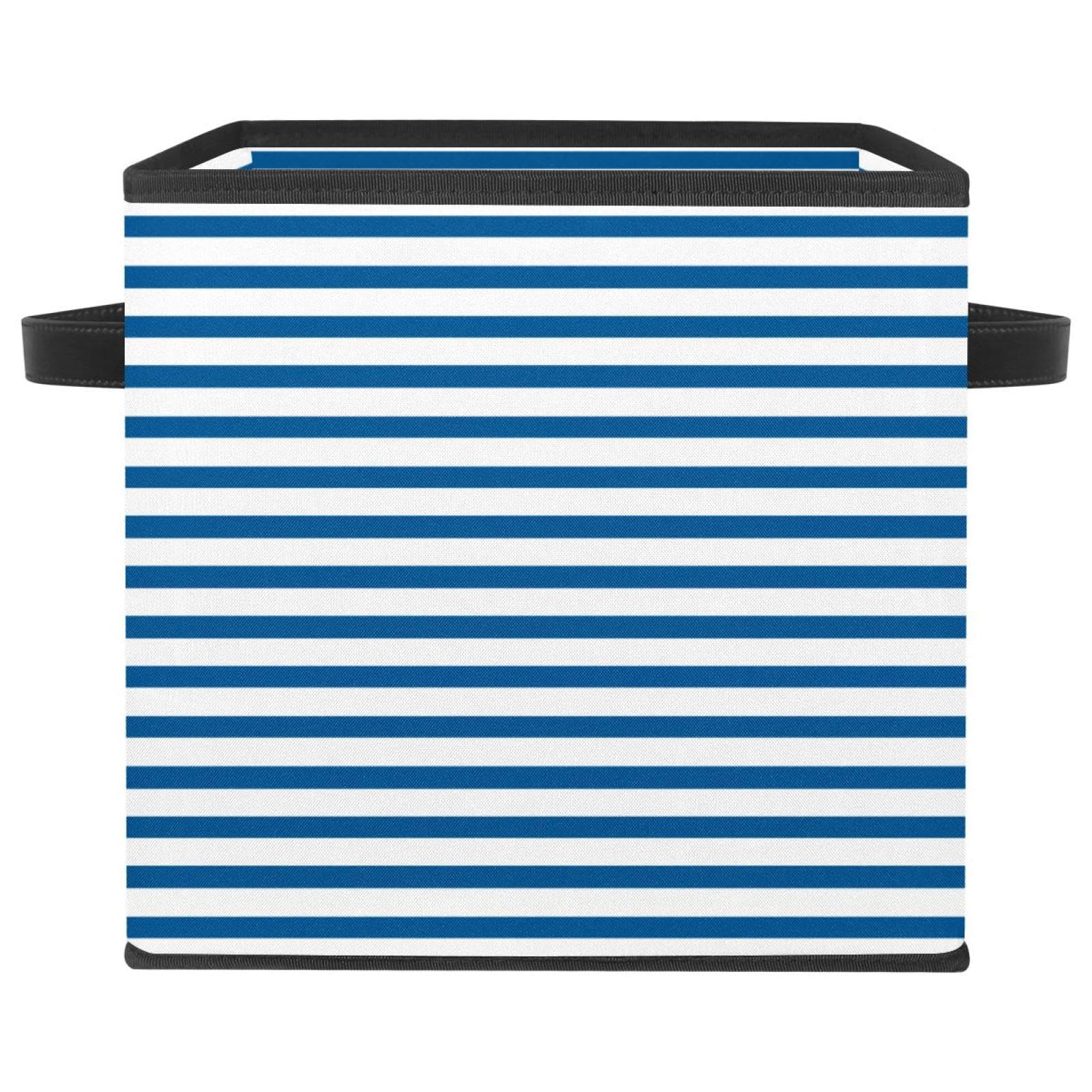 Boîte de rangement pliable en tissu style cube à rayures pour placard et chambre