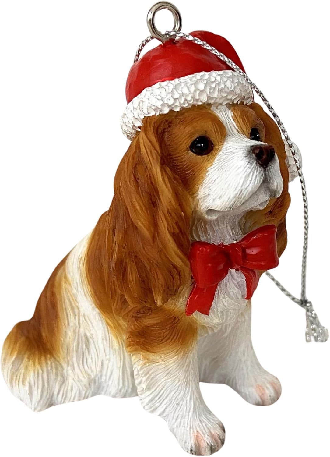 Yuletide Designs Dog Figurine Christmas Ornaments with Santa Hats