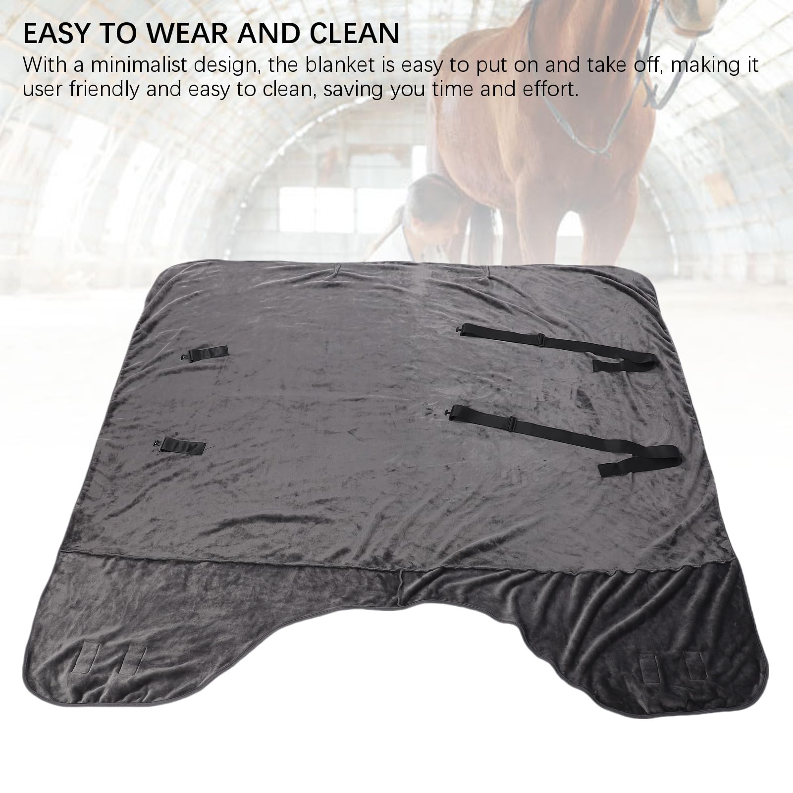 Naroote Coperta Invernale per, Coperta Imbottita in Flanella Spessa, Calda e Confortevole per la Cura del Cavallo con Design Facile da Indossare, Ideale per da Fattoria