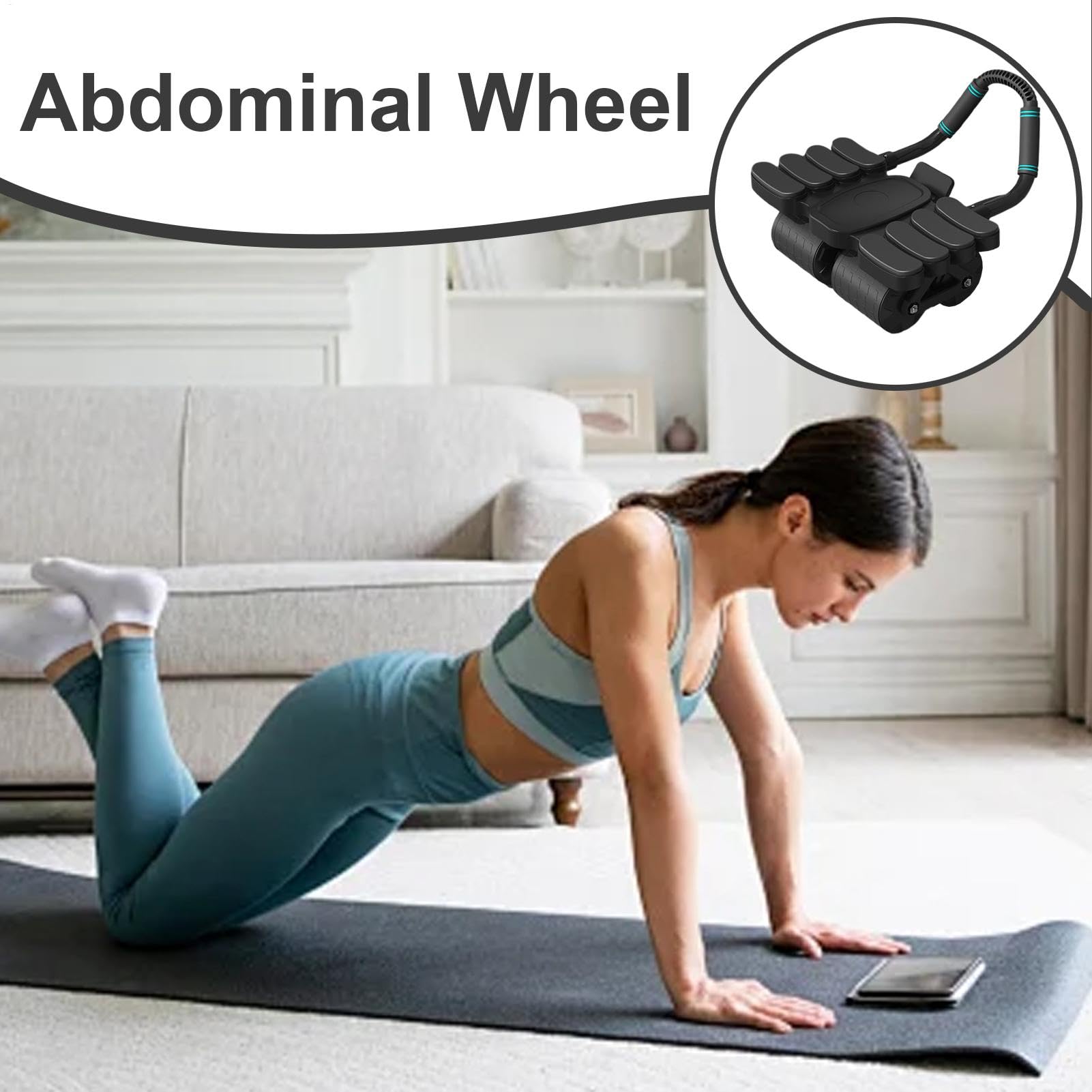 Ruota per Addominali Esercizio Addominale, Rullo Per Il Core, Rimbalzo | Attrezzo Per Allenamento Con La Ruota Per Allenamento a Casa, Fitness Core, Adulti, Donne, Uomini, Ragazzi