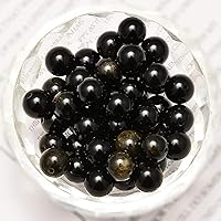 Vista 188 de 200 cuentas redondas y sueltas de cristal de cuarzo gris natural de 0.32 pulgadas (8 mm) para joyería y manualidades