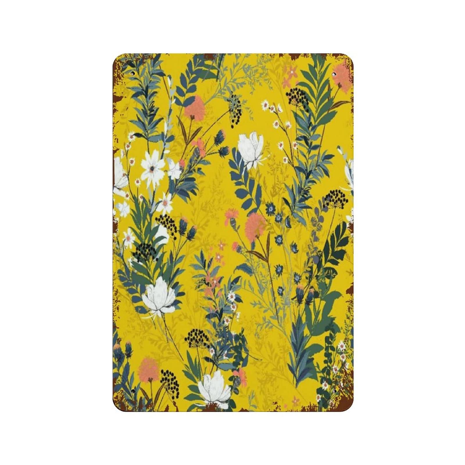 Summer Blooming Garden Full Wild Flower Metal Signs, Fun Poster For Bar Kitchen Cafe Farmhouse Wall Decor 12x8 Inch