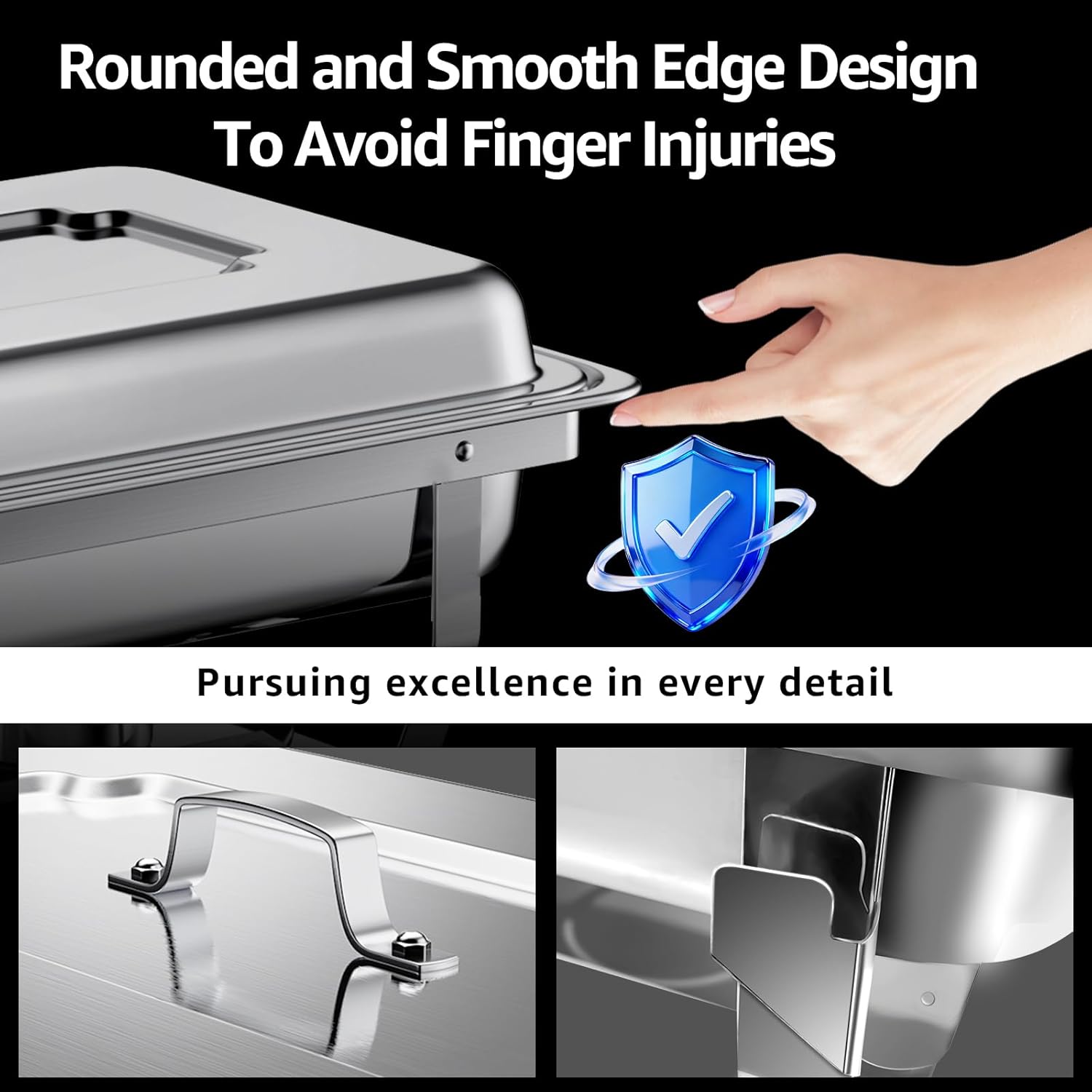 Chafing Dishes for Buffet, 5 Pack 9QT Stainless Steel Chafing Dish Set for Home Parties, Christmas Gatherings, Catering Events Complete Buffet Warmer Set (Silver 5)