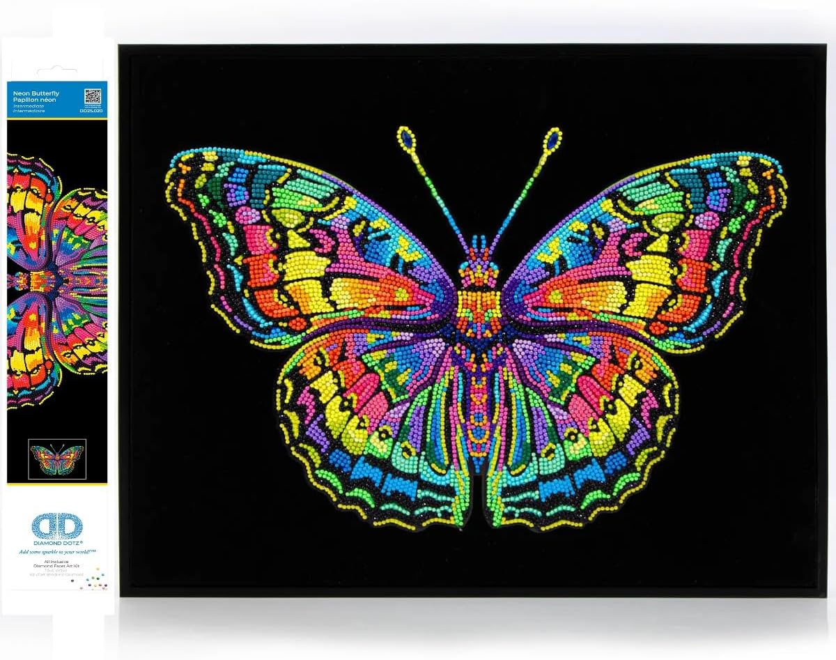 DIAMOND DOTZ Neon Flock Mandalas Diamond Painting Kits for Adults - Colorful Diamond Art Kits a Relaxing Creative Craft Kit with Dotz Gems 10x8
