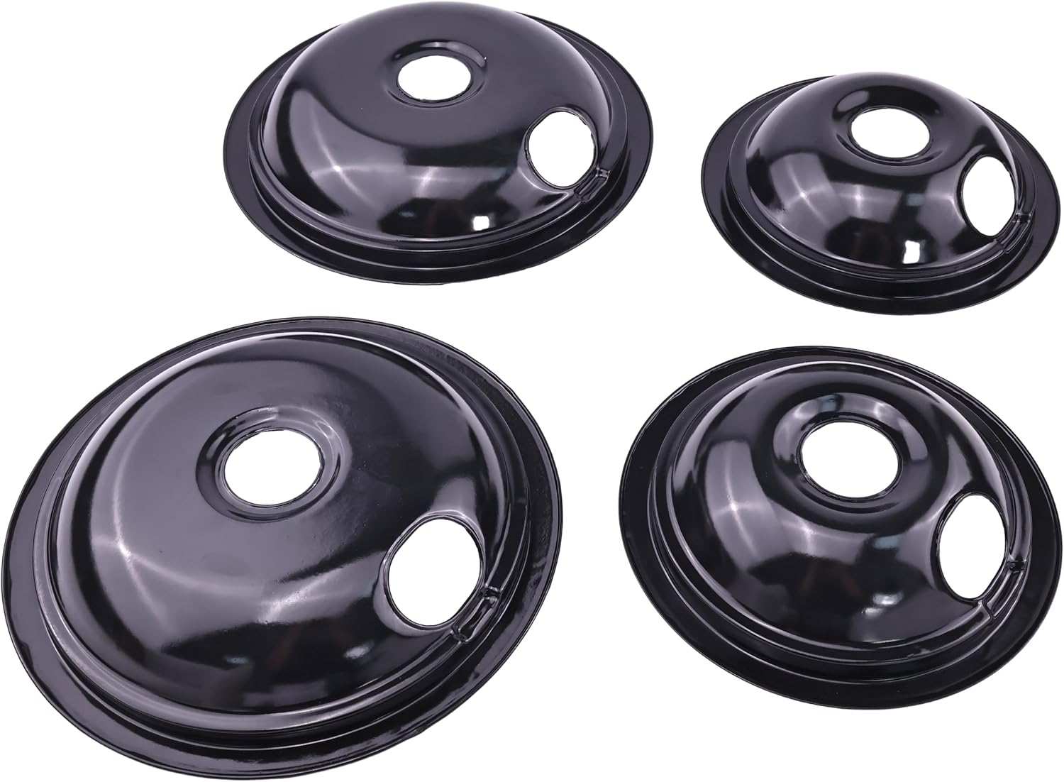 Range Cooktop Porcelain Drip Pans Set 5304430150(8") 5304430149(6") Compatible With Frigidaire Kenmore Range 318067041 318067051 4 Pack