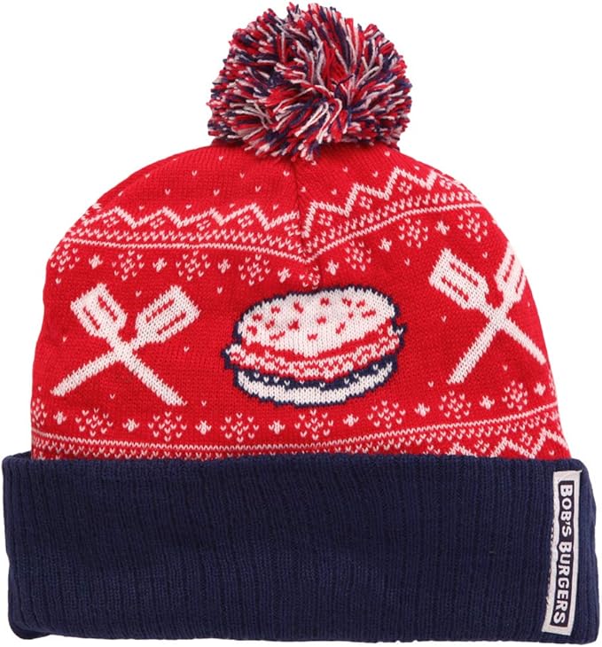 Bob's Burgers Spatula & Burger Winter Pom Beanie at Amazon Men’s